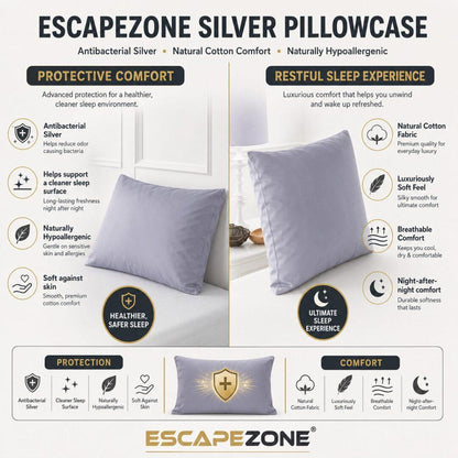 Luxurious Anti-Microbial Silver Lined Pillowcase