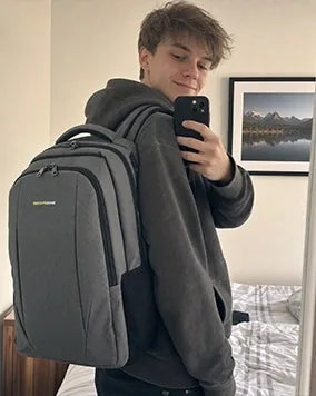 Customer photo with EscapeZone backpack
