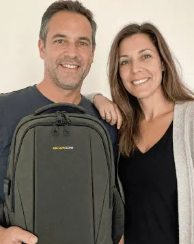 Customer photo with EscapeZone backpack