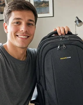 Customer photo with EscapeZone Shield backpack