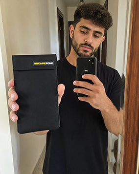 Amir H. with the EscapeZone Faraday sleeve