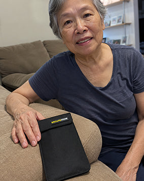 Linda C. with the EscapeZone Faraday sleeve